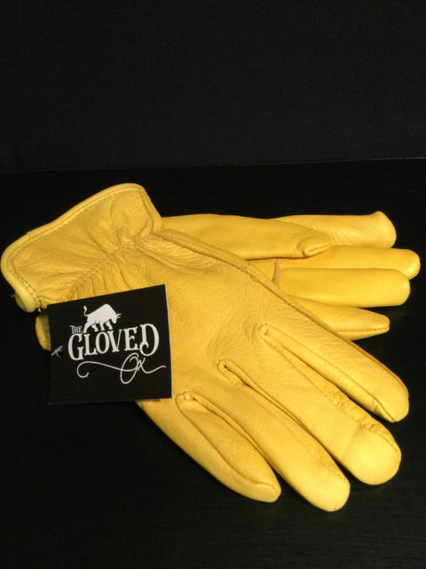 Women's Yellow Medium Deerskin Gloves by The Gloved Ox