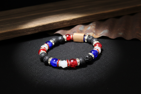 Red White Blue Patriotic Beaded Bracelet
