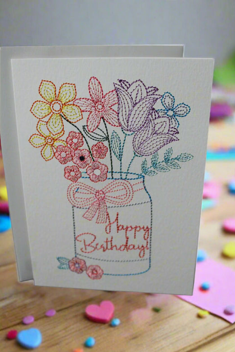 Happy Birthday Flower Jar Card by Suki Bs Creations