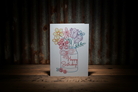 Happy Birthday Flower Jar Card by Suki Bs Creations