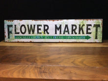 Load image into Gallery viewer, Flower Market Decor Wood Sign 24&quot; x 5&quot; by Ravaged Barn
