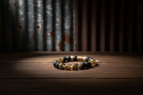 Black Lava Stone Gold Diffuser Bracelet