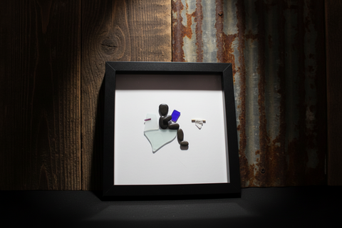 Pebble Stone Bathroom Shadow Box Art by Art by Amy