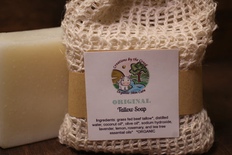 Original Tallow Soap with Sisal Bag  by Creations by the Creek