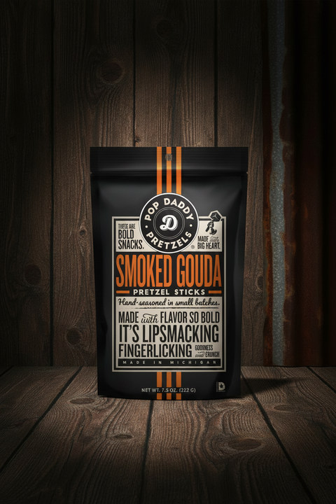 Smoked Gouda Pretzel Sticks Pop Daddy Pretzels 7.5oz Snack