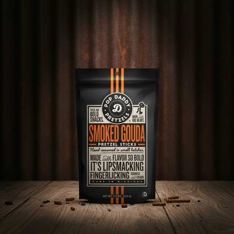 Smoked Gouda Pretzel Sticks Pop Daddy Pretzels 7.5oz Snack