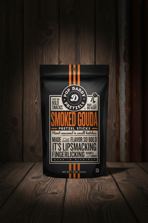 Smoked Gouda Pretzel Sticks Pop Daddy Pretzels 7.5oz Snack