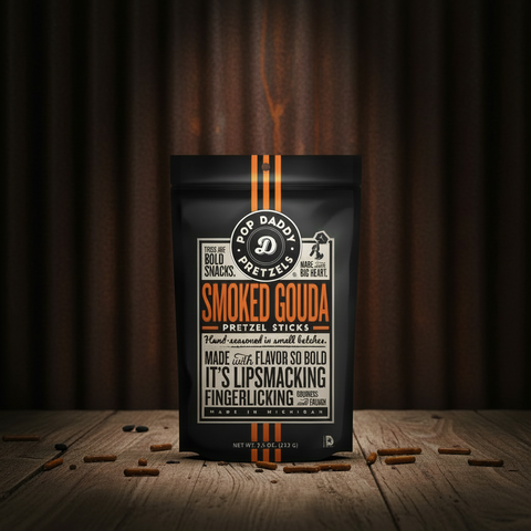 Smoked Gouda Pretzel Sticks Pop Daddy Pretzels 7.5oz Snack