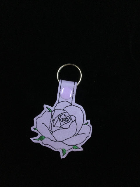 Purple Rose Key Chain by Stitching Critters