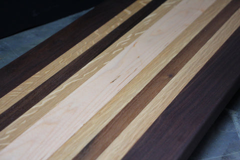 Grand Hardwood Serving Board with Metal Handles