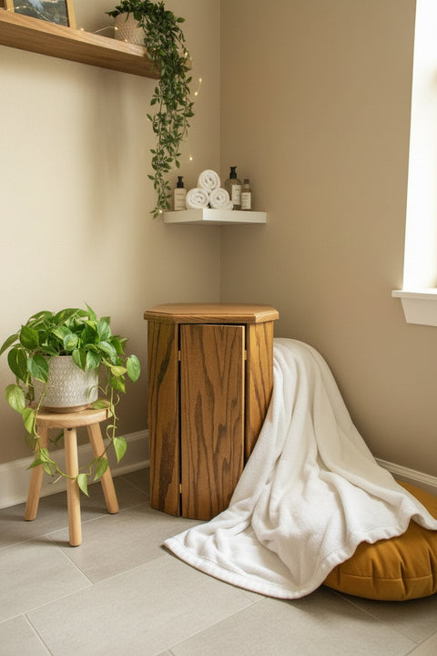 Michigan Made Natural Oak Toilet Paper Cabinet