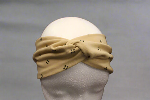 Tan Dot  Soft Stretch Twist Headband - Child