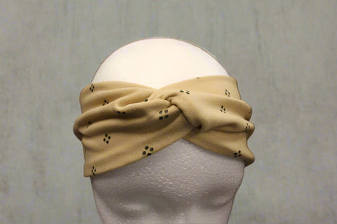 Tan Dot  Soft Stretch Twist Headband - Adult