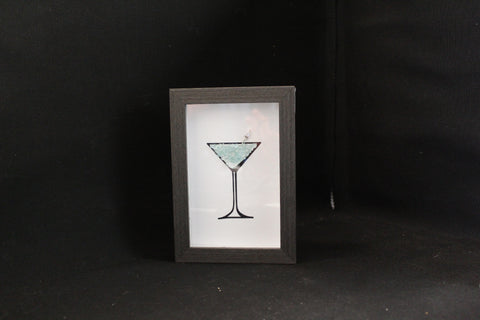 Blue Martini Tumbled Glass Art by Art by Amy