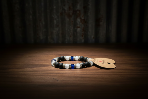 Blue Beaded Essential Oil Diffuser Bracelet by The Diffuser Bracelet Boutique