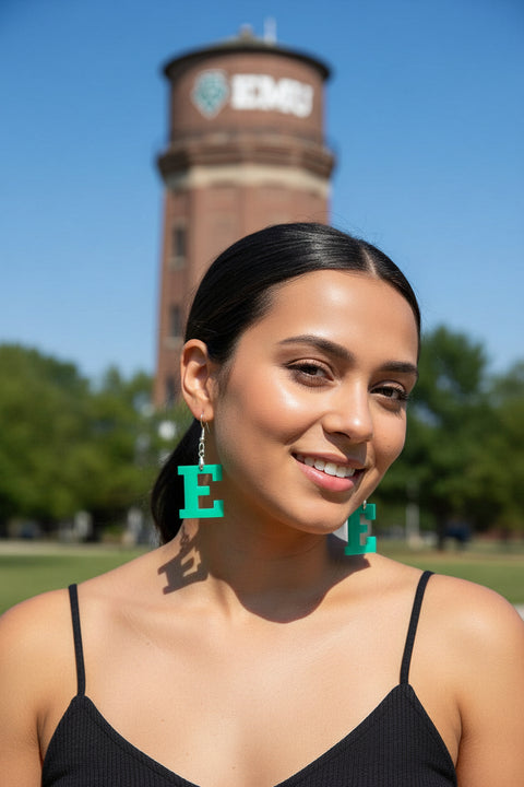 EMU Eagle Green E -Harding Made Earrings