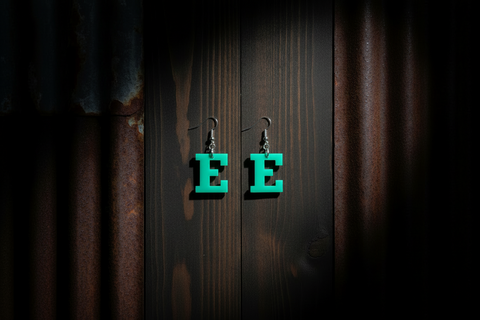 EMU Eagle Green E -Harding Made Earrings