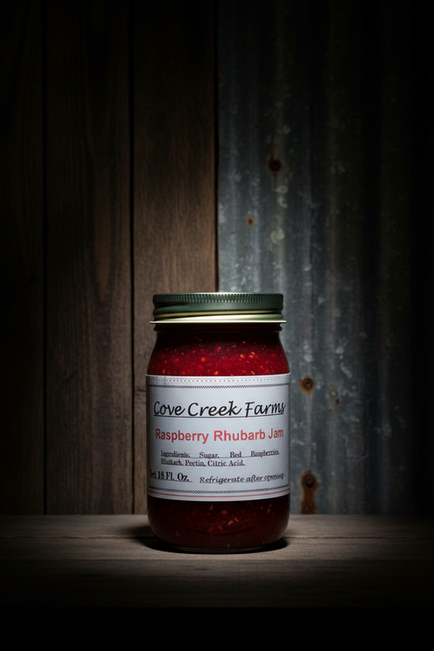 Raspberry Rhubarb Jam by Cove Creek Farms