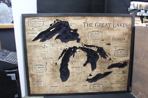 Great Lakes Laser-Cut Wall Art – 24" × 18"