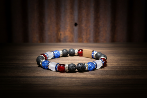 Red White Blue Patriotic Beaded Bracelet