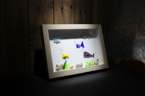 Ocean Breeze Tumbled Glass Fish Art by Art by Amy