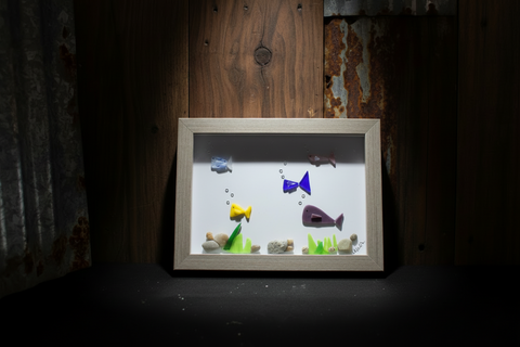 Ocean Breeze Tumbled Glass Fish Art by Art by Amy