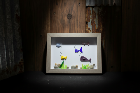 Ocean Breeze Tumbled Glass Fish Art by Art by Amy