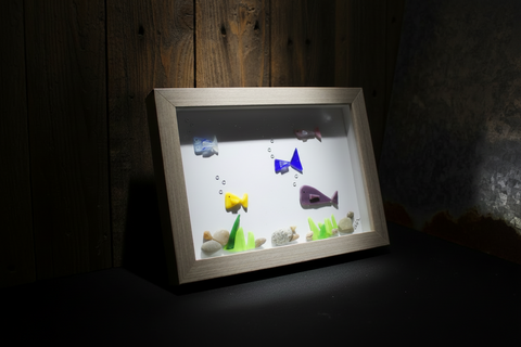 Ocean Breeze Tumbled Glass Fish Art by Art by Amy