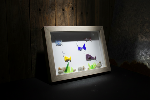 Ocean Breeze Tumbled Glass Fish Art by Art by Amy
