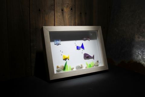 Ocean Breeze Tumbled Glass Fish Art by Art by Amy