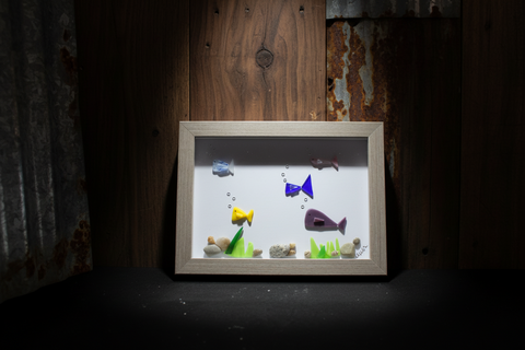 Ocean Breeze Tumbled Glass Fish Art by Art by Amy