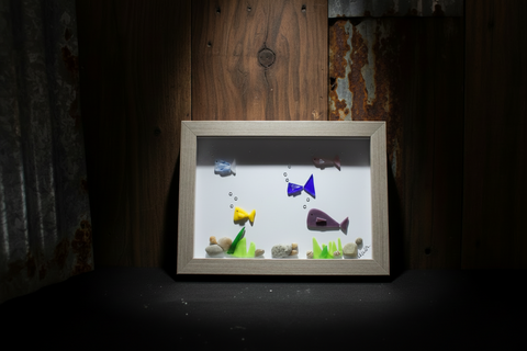 Ocean Breeze Tumbled Glass Fish Art by Art by Amy