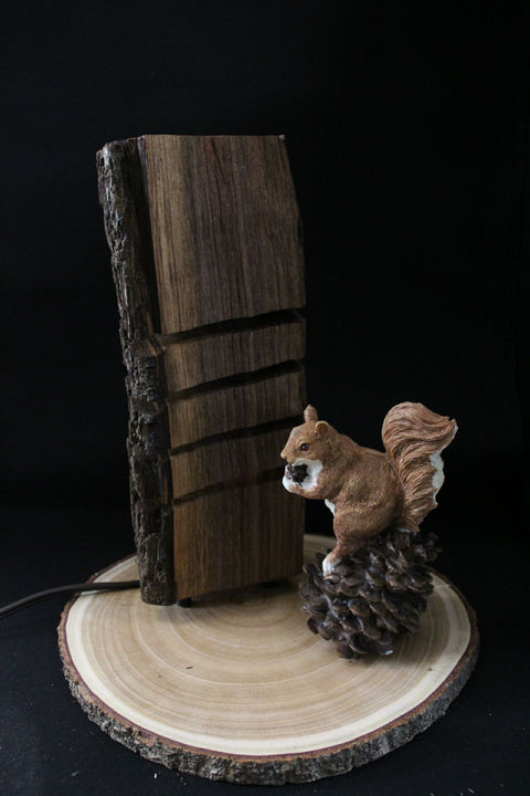 Squirrel Pinecone Lamp -

Rustic Log Creations