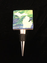 Load image into Gallery viewer, Michigan on Watercolor Tile Wine Stopper by Ravaged Barn
