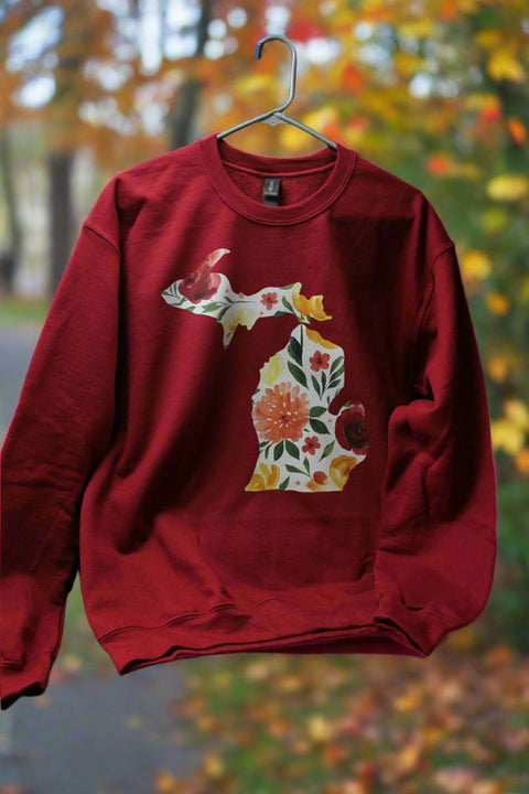 Armade in Michigan Floral Michigan Crew Neck Sweatshirt