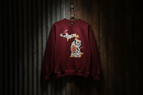 Armade in Michigan Floral Michigan Crew Neck Sweatshirt
