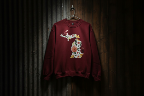 Armade in Michigan Floral Michigan Crew Neck Sweatshirt