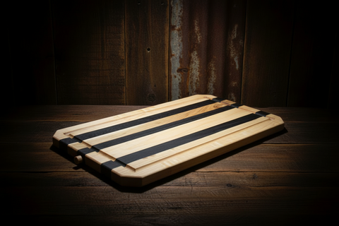Mike Powers Chamfer Edge Cutting Board with Wenge Inlay 20x12