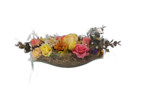 Red Brick Wreaths – Floral Glass Centerpiece