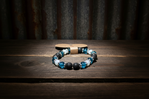 Blue Beaded Diffuser Bracelet by The Diffuser Bracelet Boutique