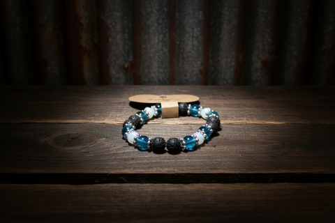 Blue Beaded Diffuser Bracelet by The Diffuser Bracelet Boutique