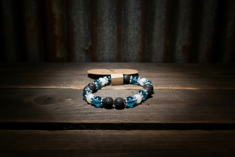 Blue Beaded Diffuser Bracelet by The Diffuser Bracelet Boutique
