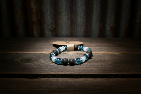 Blue Beaded Diffuser Bracelet by The Diffuser Bracelet Boutique