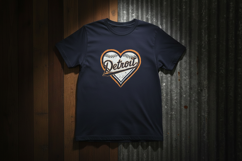Detroit Heart Baseball T-shirt