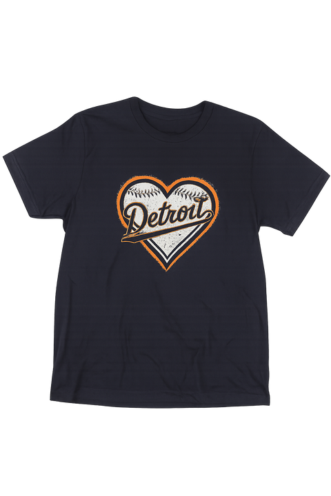 Detroit Heart Baseball T-shirt