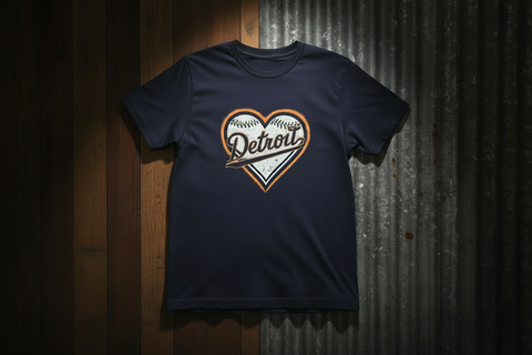 Detroit Heart Baseball T-shirt