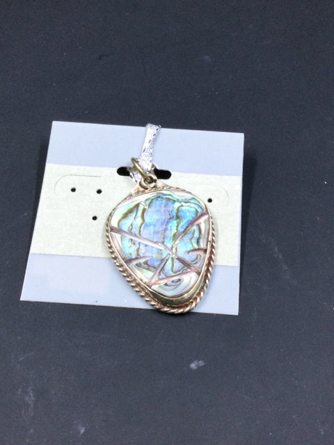 Sterling Abalone Large Pendant by Vintage Deals