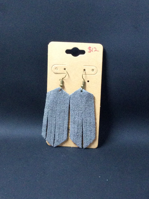 Grey Leather Earrings by Ai Dina
