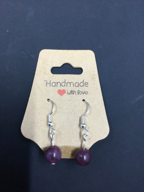 Purple Lepidolite Sterling Silver Hook Earring by Integrity Crystal Creations