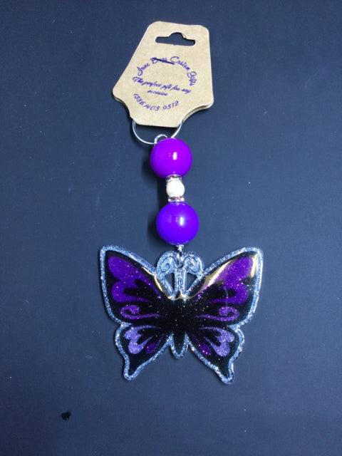 Purple Butterfly Key Rings By June Bugs